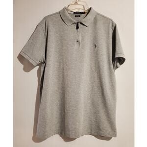 Polo Ralph Lauren Mens Custom Slim Fit Stretch Mesh 1/4 Zip Shirt Size XL Gray